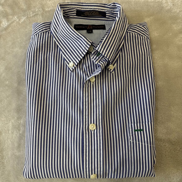 Tommy Hilfiger Golf Men's Striped Button Down Long Sleeve Shirt L/G - Picture 1 of 7